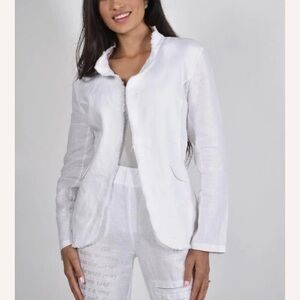 NWOT Frank Lyman Open Front White Woven Jacket Size XS / TP.